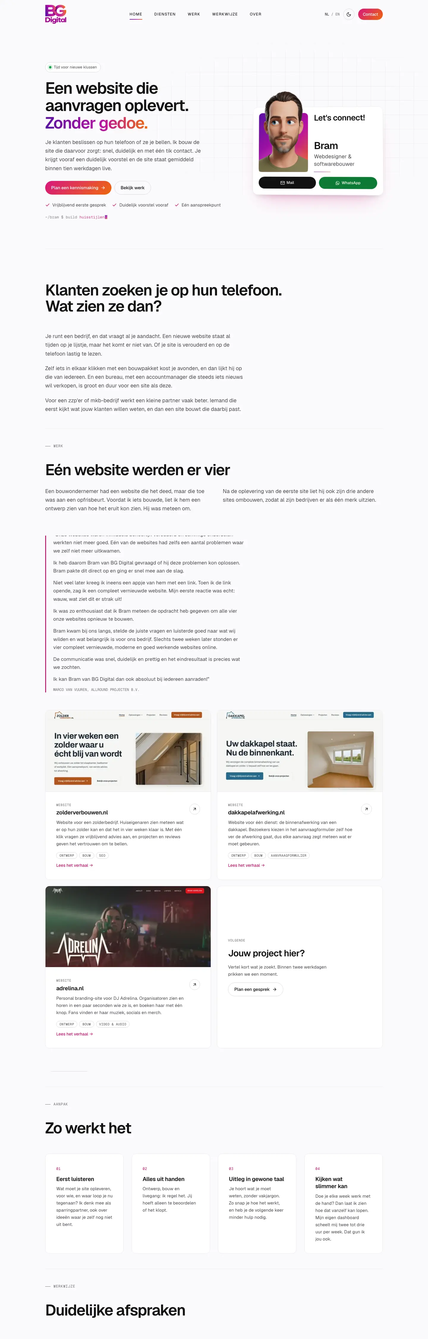 bgdigital.nl op een laptop