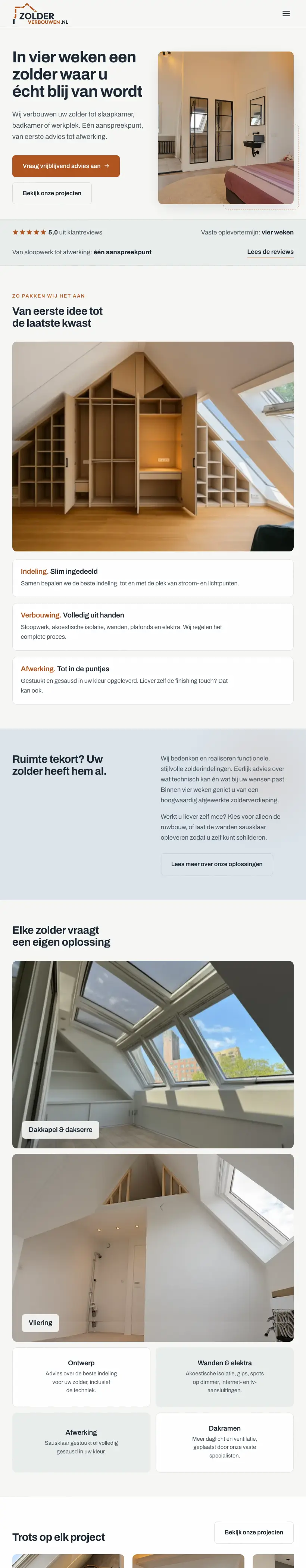zolderverbouwen.nl op een tablet